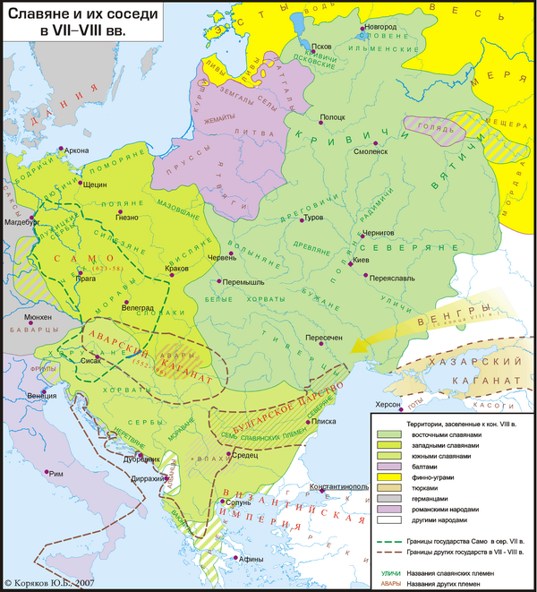 Карта Руси 11 век. Расселение народов